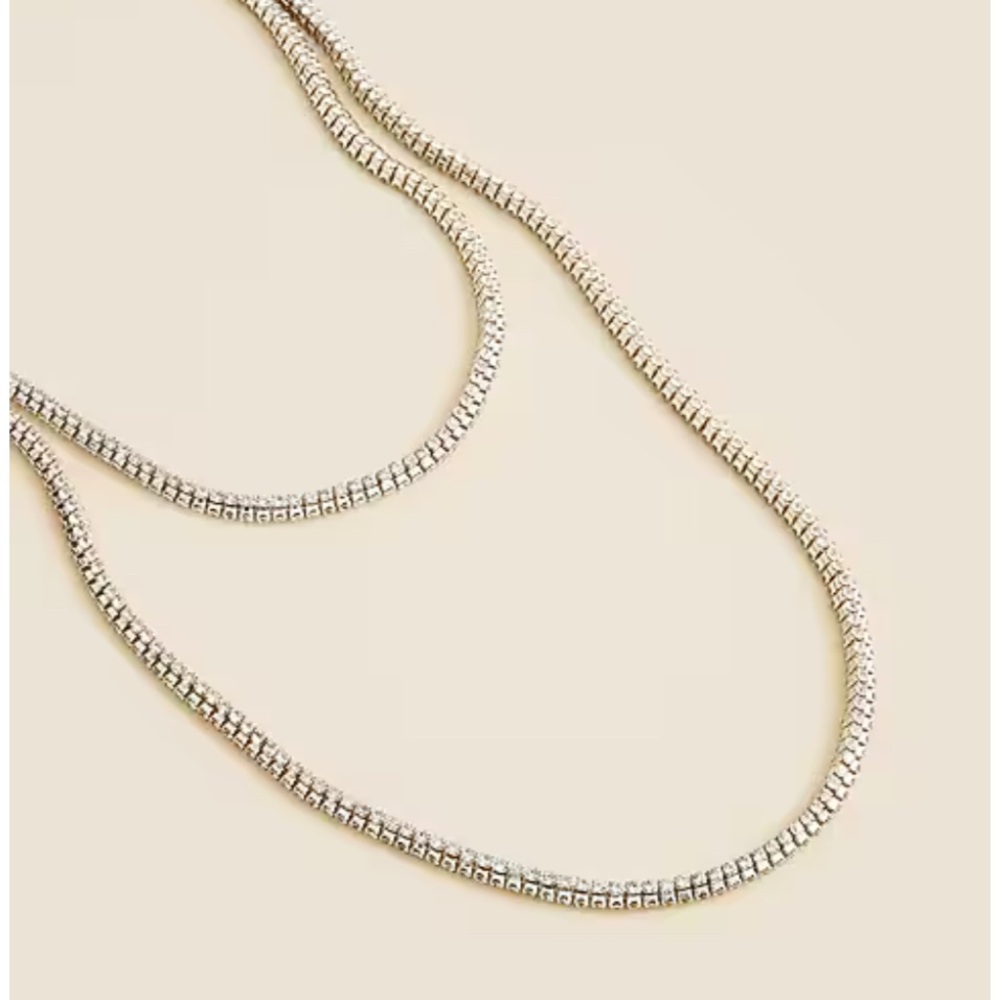 Jcrew Cubic zirconia cupchain necklaces set-of-two